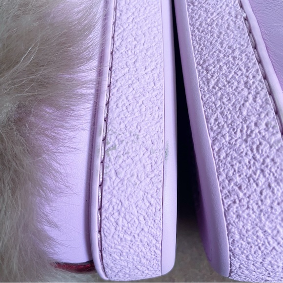 Gucci Ace Fur Lined Sneaker Pink Leather Web Bee NEW size 37 - Picture 14 of 15